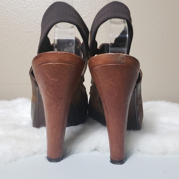 Donald Pliner Vishad Distressed Weathered Leather Strappy Heels-Size 10 - Picture 5 of 8